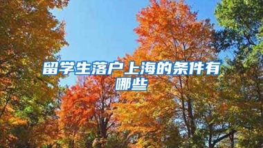 留学生落户上海的条件有哪些