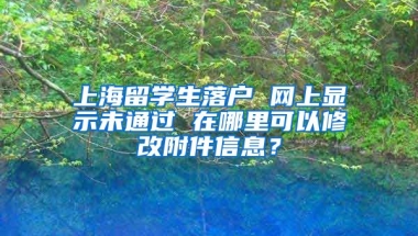 上海留学生落户 网上显示未通过 在哪里可以修改附件信息？