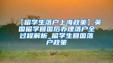 【留学生落户上海政策】英国留学回国后办理落户全过程解析_留学生回国落户政策