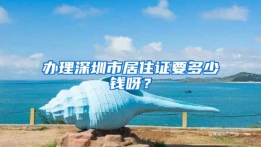 办理深圳市居住证要多少钱呀？