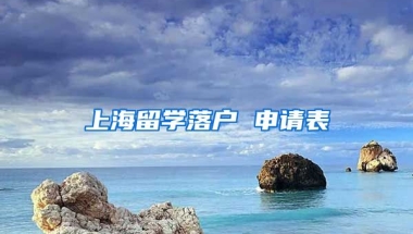 上海留学落户 申请表