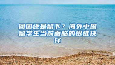 回国还是留下？海外中国留学生当前面临的艰难抉择