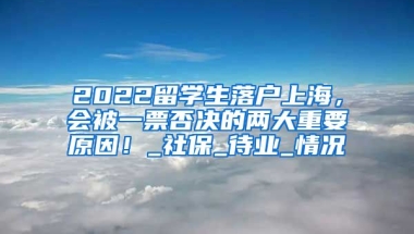 2022留学生落户上海，会被一票否决的两大重要原因！_社保_待业_情况