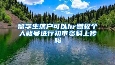 留学生落户可以hr赋权个人账号进行初审资料上传吗