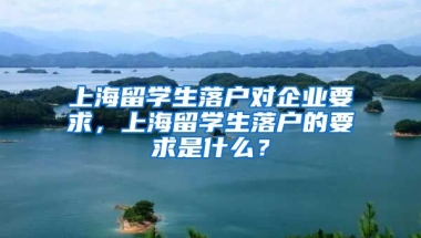 上海留学生落户对企业要求，上海留学生落户的要求是什么？