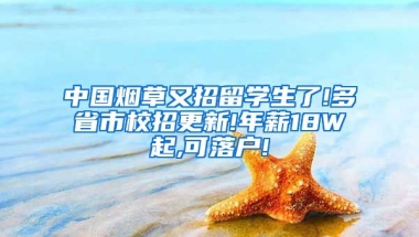 中国烟草又招留学生了!多省市校招更新!年薪18W起,可落户!