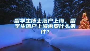 留学生博士落户上海，留学生落户上海需要什么条件？