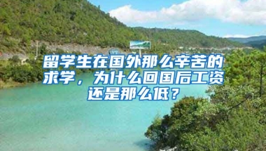 留学生在国外那么辛苦的求学，为什么回国后工资还是那么低？