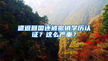 遣返回国还被撤销学历认证？这么严重？