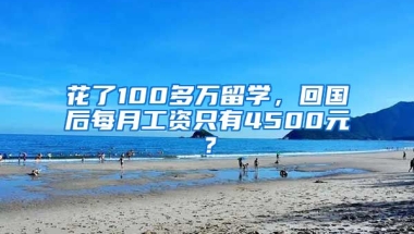 花了100多万留学，回国后每月工资只有4500元？