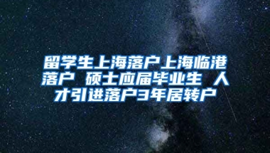 留学生上海落户上海临港落户 硕士应届毕业生 人才引进落户3年居转户