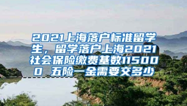 2021上海落户标准留学生，留学落户上海2021社会保险缴费基数115000 五险一金需要交多少