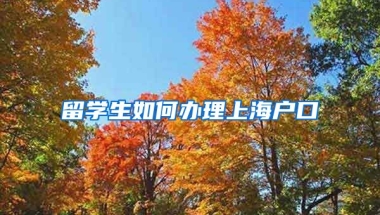 留学生如何办理上海户口