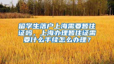 留学生落户上海需要暂住证吗，上海办理暂住证需要什么手续怎么办理？