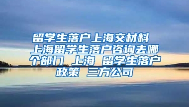 留学生落户上海交材料 上海留学生落户咨询去哪个部门 上海 留学生落户政策 三方公司