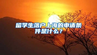 留学生落户上海的申请条件是什么？