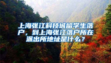 上海张江科技城留学生落户，到上海张江落户所在派出所地址是什么？