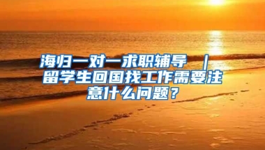 海归一对一求职辅导 ｜ 留学生回国找工作需要注意什么问题？