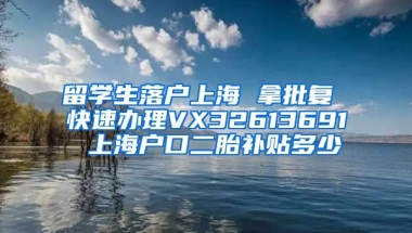 留学生落户上海 拿批复 快速办理VX32613691 上海户口二胎补贴多少