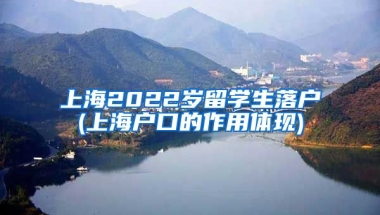 上海2022岁留学生落户(上海户口的作用体现)