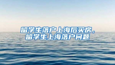 留学生落户上海后买房，留学生上海落户问题