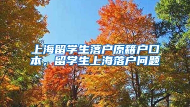 上海留学生落户原籍户口本，留学生上海落户问题