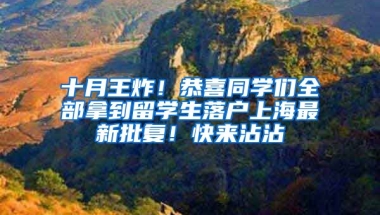 十月王炸！恭喜同学们全部拿到留学生落户上海最新批复！快来沾沾