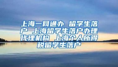 上海一网通办 留学生落户 上海留学生落户办理代理机构 上海个人所得税留学生落户