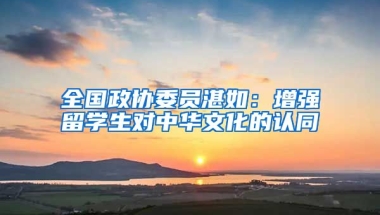 全国政协委员湛如：增强留学生对中华文化的认同