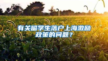 有关留学生落户上海激励政策的问题？