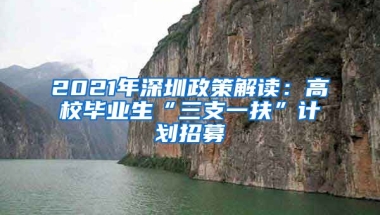 2021年深圳政策解读：高校毕业生“三支一扶”计划招募