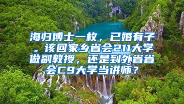 海归博士一枚，已婚有子。该回家乡省会211大学做副教授，还是到外省省会C9大学当讲师？