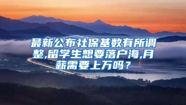 最新公布社保基数有所调整,留学生想要落户海,月薪需要上万吗？