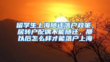 留学生上海随迁落户政策，居转户配偶不能随迁，那以后怎么样才能落户上海