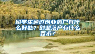 留学生通过创业落户有什么好处？创业落户有什么要求？