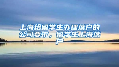 上海给留学生办理落户的公司要求，留学生上海落户