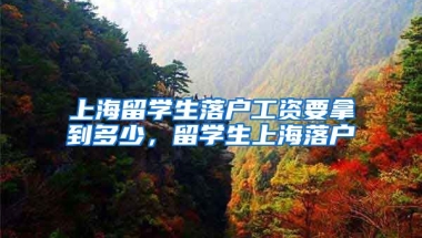 上海留学生落户工资要拿到多少，留学生上海落户