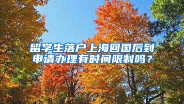 留学生落户上海回国后到申请办理有时间限制吗？