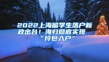 2022上海留学生落户新政出台！海归彻底实现“拎包入户”