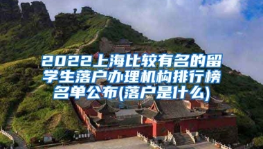 2022上海比较有名的留学生落户办理机构排行榜名单公布(落户是什么)