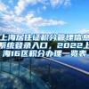 上海居住证积分管理信息系统登录入口，2022上海16区积分办理一览表