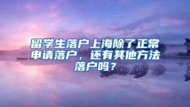 留学生落户上海除了正常申请落户，还有其他方法落户吗？