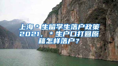 上海＊生留学生落户政策2021，＊生户口打回原籍怎样落户？