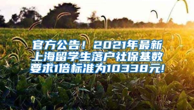 官方公告！2021年最新上海留学生落户社保基数要求1倍标准为10338元!