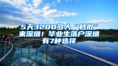 5天3200多人“秒批”来深圳！毕业生落户深圳有7种选择