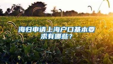 海归申请上海户口基本要求有哪些？