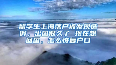 留学生上海落户被发现造假，出国很久了 现在想回国，怎么恢复户口