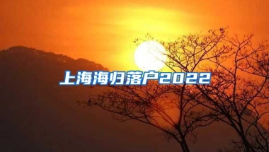 上海海归落户2022