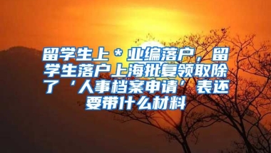 留学生上＊业编落户，留学生落户上海批复领取除了‘人事档案申请’表还要带什么材料