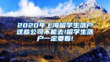 2020年上海留学生落户这些公司不能去!留学生落户一定要看!